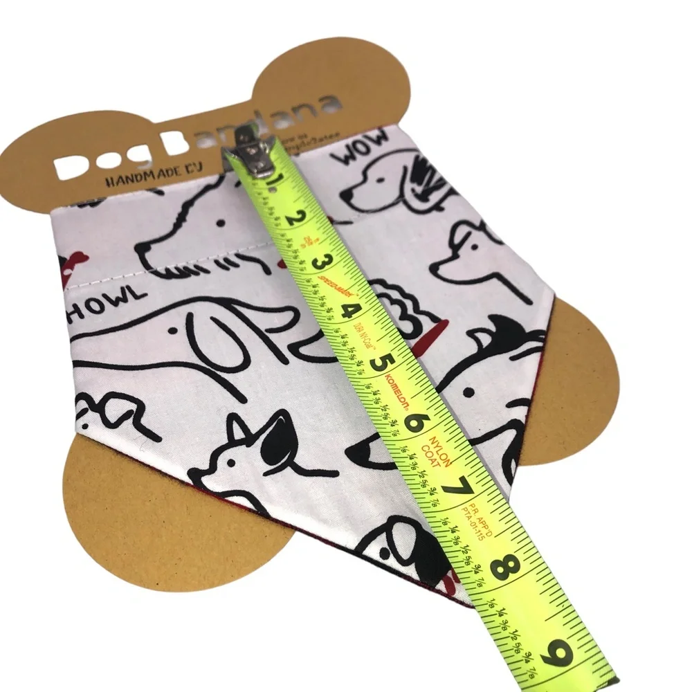 Reversible Over the Collar Pet/Dog Slide On Bandana Scarf 2n1 Printed Plaid Dog